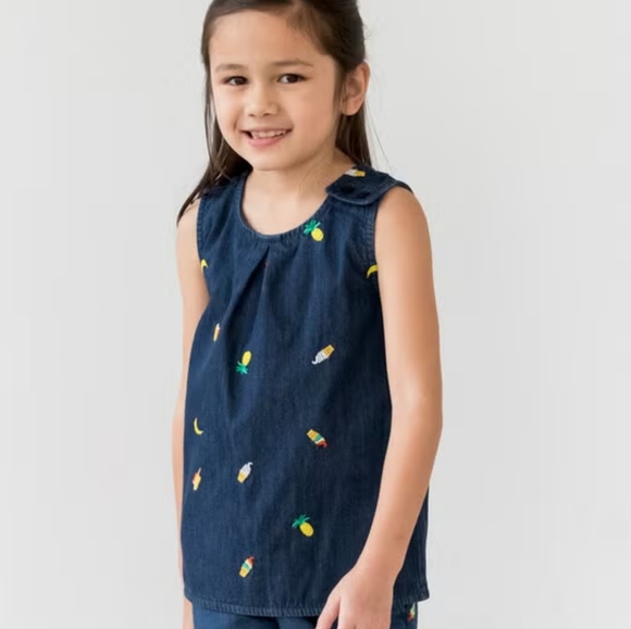 10/$15 🎃 Hanna Andersson Chasing Summer Chambray Popover - Picture 1 of 4